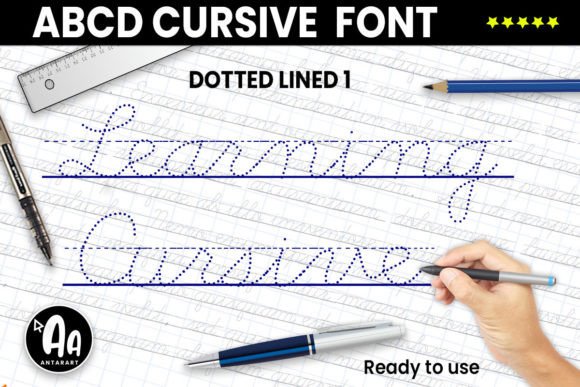 Abcd Cursive Dotted Lined1 Font - Featured Image