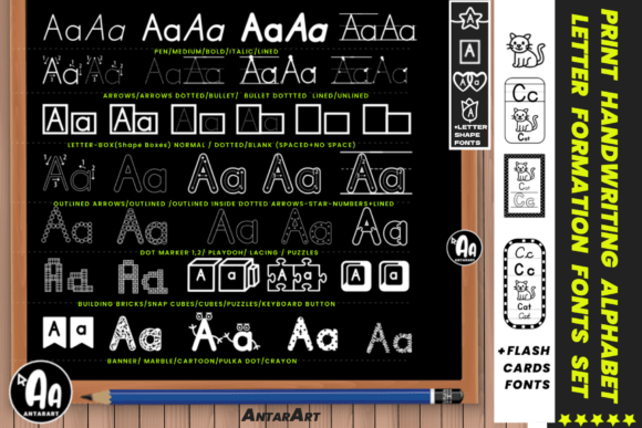 Alphabet Tracing Alphabet Letters Set Font - Featured Image