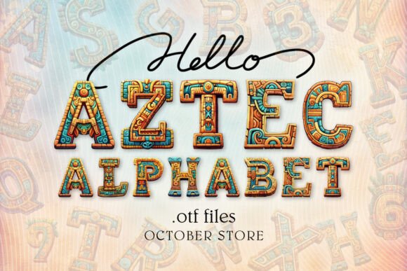 Aztec Alphabet Font - Featured Image