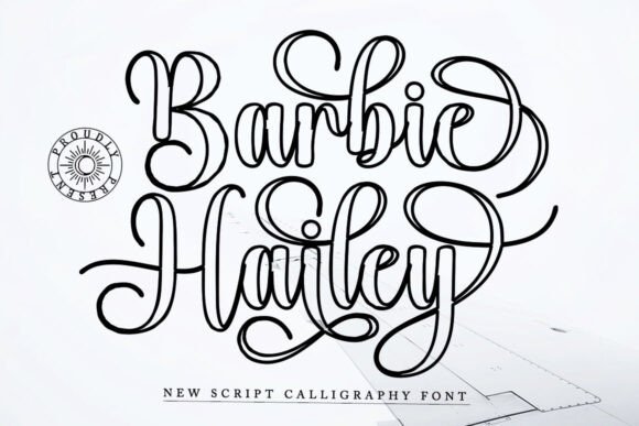 Barbie Hailey Outline Font - Featured Image
