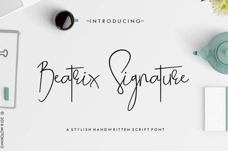 Beatrix Signature Font - Featured Image