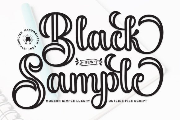 Black Sample Outline Font - Featured Image