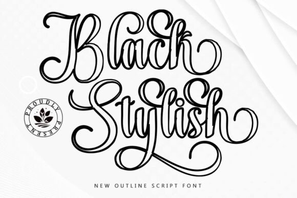 Black Stylish Outline Font - Featured Image