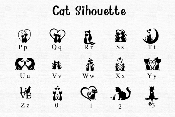 Cat Silhouette Font - Featured Image
