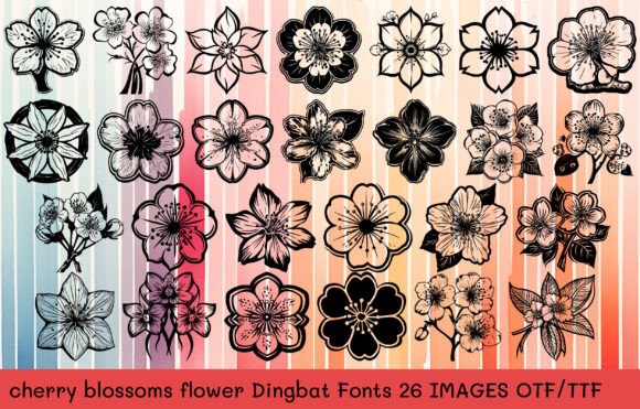 Cherry Blossoms Flower Font - Featured Image