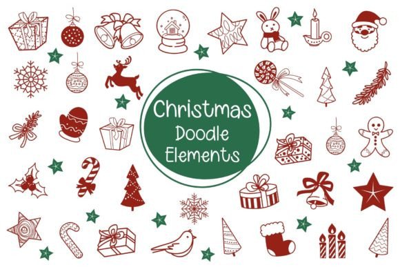 Christmas Doodle Elements Font - Featured Image