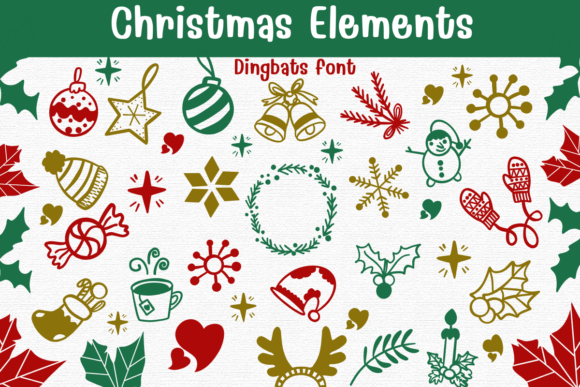 Christmas Elements Font - Featured Image