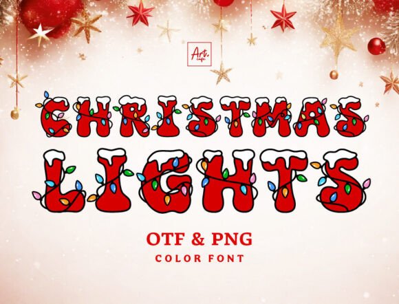 Christmas Lights Font - Featured Image