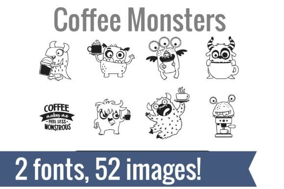 Coffee Monsters Dingbats Font - Featured Image
