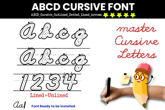 Cursive Handwriting Dotted Font - Featured Image