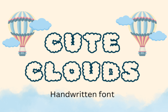 Cute Clouds Font - Featured Image