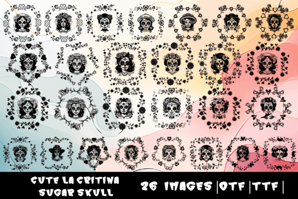 Cute La Catrina Sugar Skull Font - Featured Image