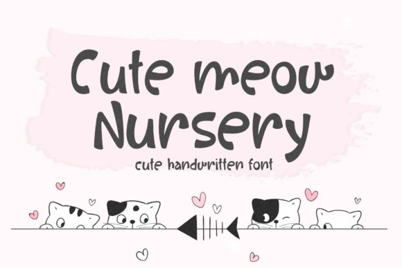 Cute Meow Nursery Font - Featured Image