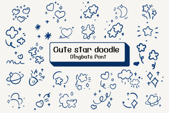 Cute Star Doodle Font - Featured Image