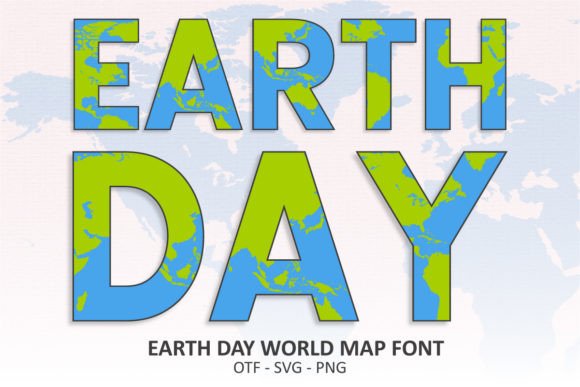 Earth Day World Map Font - Featured Image