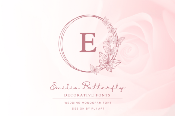 Emilia Butterfly Monogram Font - Featured Image
