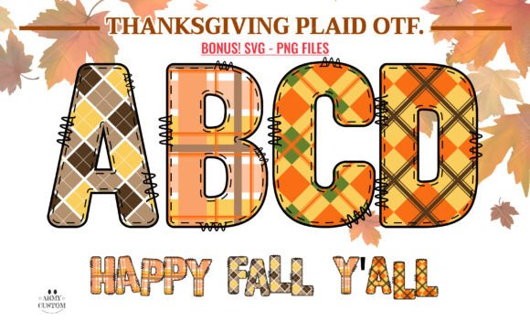 Fall Plaid Bundle Army Font - Featured Image