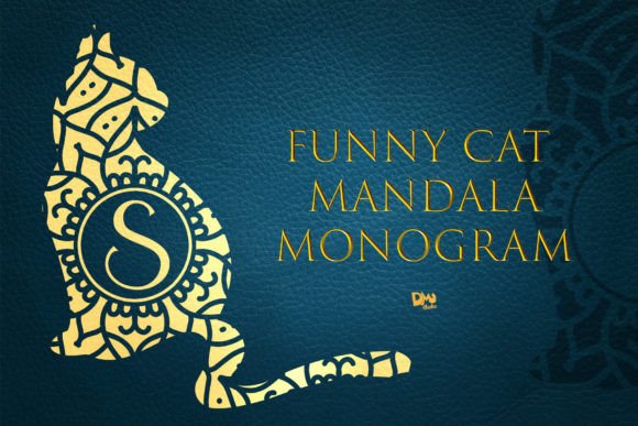 Funny Cat Mandala Monogram Font - Featured Image