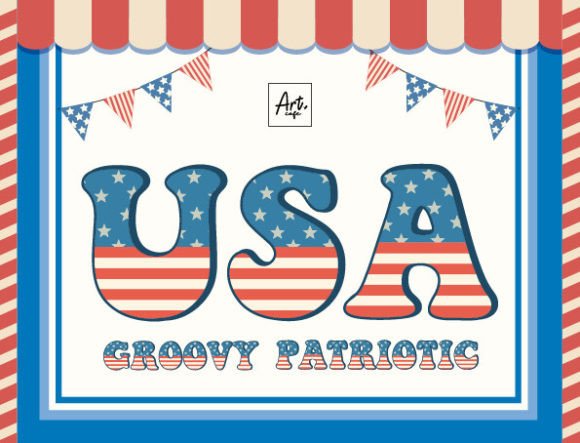 Groovy Patriotic Font - Featured Image
