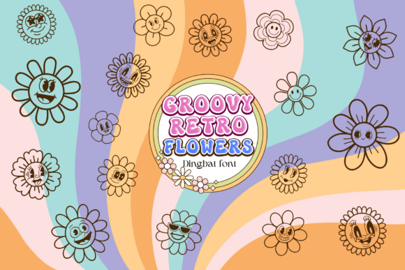 Groovy Retro Flowers Font - Featured Image