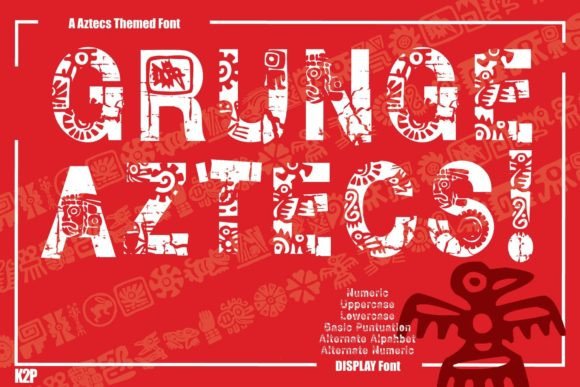 Grunge Aztecs Font - Featured Image