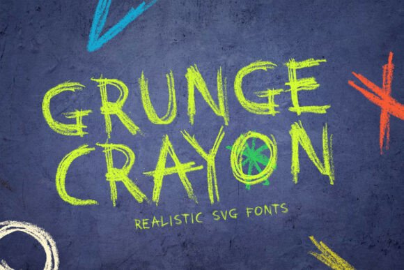 Grunge Crayon Font - Featured Image
